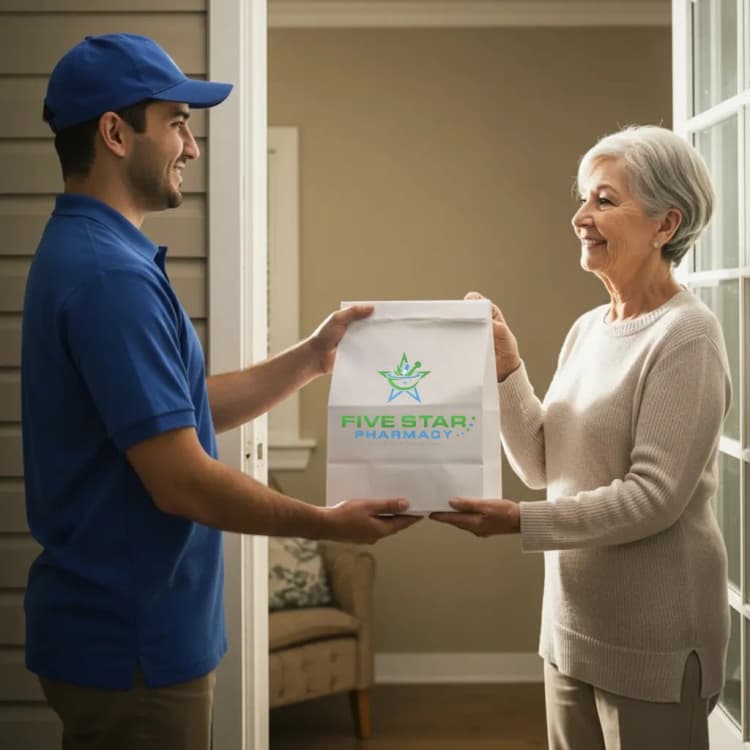 Inside of Five Star Pharmacy.